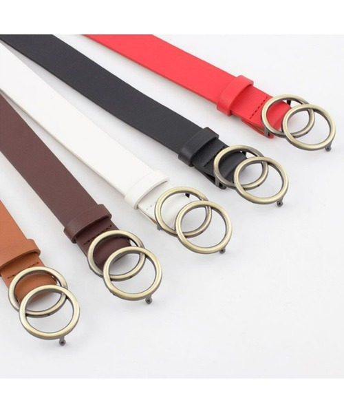 REBALANCE（リバランス）の「ダブルリングバックルベルト（ベルト・レディース・ホワイト/ブラック/ブラウン/レッド/ブラウン系その他・ONE SIZE）」の9枚目の写真