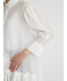 新品 styling 素敵なデザイン シルクコットンフレアブラウス 黒ブラック