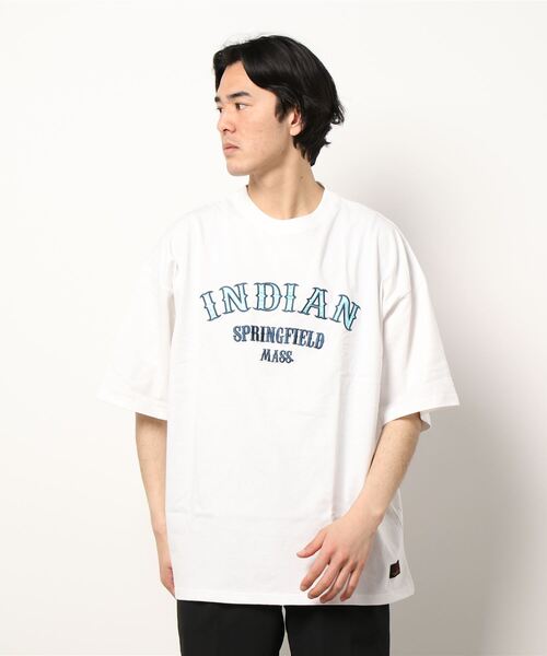 INDIAN（インディアン）の「/Bl/ビッグシルエットロゴTシャツ クルーネック / INDIAN（Tシャツ/カットソー・メンズ・ホワイト/ダークグリーン/ブルーグレー・MEDIUM/LARGE）」の8枚目の写真