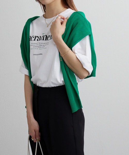 COLONY 2139（コロニートゥーワンスリーナイン）の「シアーニット　2WAYカーディガン（カーディガン/ボレロ・レディース・ブラック/ピンク/オレンジ/ブルー/グリーン・FREE）」の20枚目の写真