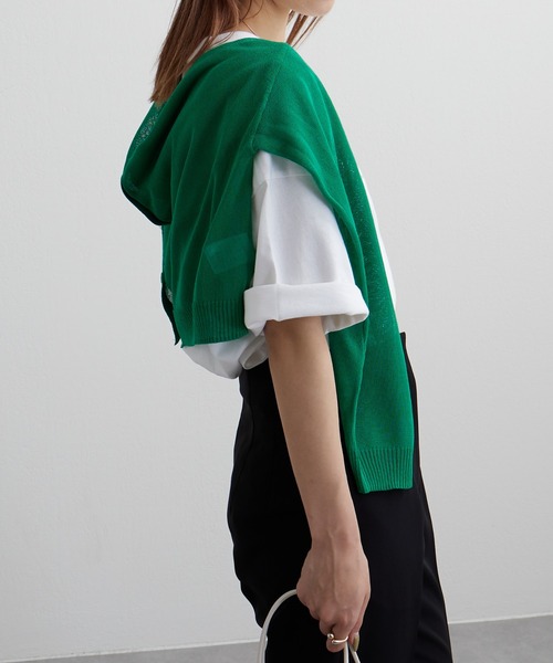 COLONY 2139（コロニートゥーワンスリーナイン）の「シアーニット　2WAYカーディガン（カーディガン/ボレロ・レディース・ブラック/ピンク/オレンジ/ブルー/グリーン・FREE）」の18枚目の写真