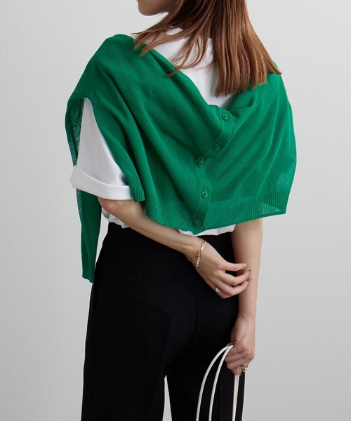 COLONY 2139（コロニートゥーワンスリーナイン）の「シアーニット　2WAYカーディガン（カーディガン/ボレロ・レディース・ブラック/ピンク/オレンジ/ブルー/グリーン・FREE）」の19枚目の写真