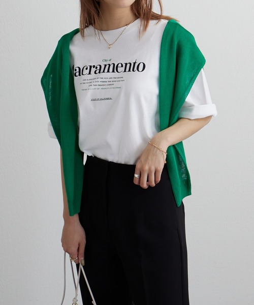 COLONY 2139（コロニートゥーワンスリーナイン）の「シアーニット　2WAYカーディガン（カーディガン/ボレロ・レディース・ブラック/ピンク/オレンジ/ブルー/グリーン・FREE）」の21枚目の写真