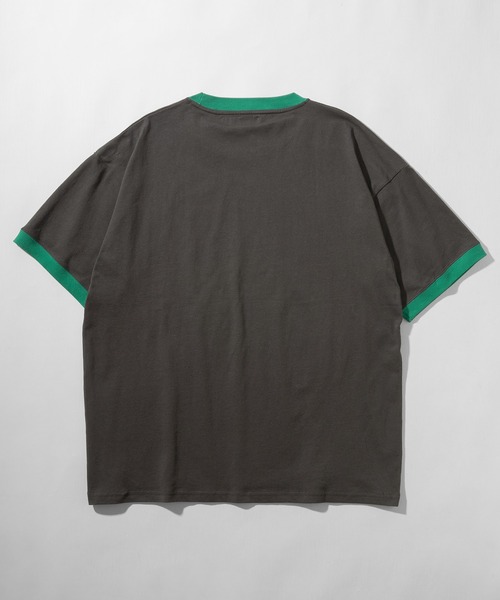 make a ray!(メイク ア レイ!)の「ビッグシルエット カレッジロゴ クルーネック リンガーTシャツ/【Seattle/シアトル】/【USAコットン】/古着風デザイン(Tシャツ/カットソー・レディース・ダークブルー/ホワイト/グリーン/スミクロ・M/L)」の9枚目の写真