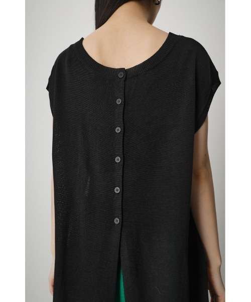 AZUL by moussy(アズールバイマウジー)の「2WAY FRENCH SLEEVE SUMMER KNIT/2WAYフレンチスリーブサマーニット(ベスト・レディース・ブラック/ライトカーキ/ダークブルー・SMALL/MEDIUM)」の5枚目の写真