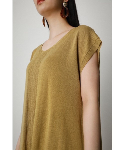 AZUL by moussy(アズールバイマウジー)の「2WAY FRENCH SLEEVE SUMMER KNIT/2WAYフレンチスリーブサマーニット(ベスト・レディース・ブラック/ライトカーキ/ダークブルー・SMALL/MEDIUM)」の15枚目の写真