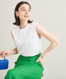 BEAUTY&YOUTH UNITED ARROWS | BY クリアハイゲージコットンブレンド スリット ノースリーブカットソー(Tシャツ/カットソー)