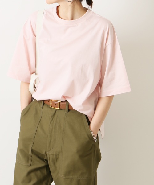 Spick & Span（スピックアンドスパン）の「クリア天竺オーバーTシャツ（Tシャツ/カットソー・レディース・ホワイト/ブラック/ピンク・FREE）」の14枚目の写真