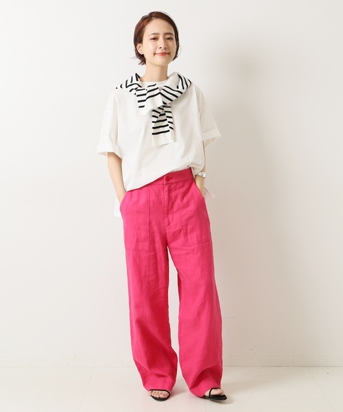 Spick & Span（スピックアンドスパン）の「クリア天竺オーバーTシャツ（Tシャツ/カットソー・レディース・ホワイト/ブラック/ピンク・FREE）」の17枚目の写真