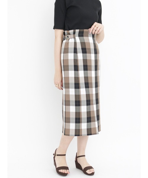 Te chichi（テチチ）の「麻調タイトスカート（スカート・レディース・ベージュ/ネイビー/オフホワイト・SMALL/MEDIUM）」の3枚目の写真