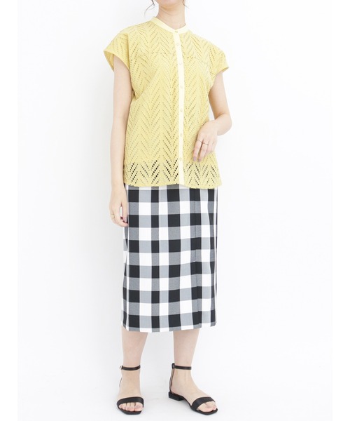 Te chichi（テチチ）の「麻調タイトスカート（スカート・レディース・ベージュ/ネイビー/オフホワイト・SMALL/MEDIUM）」の6枚目の写真