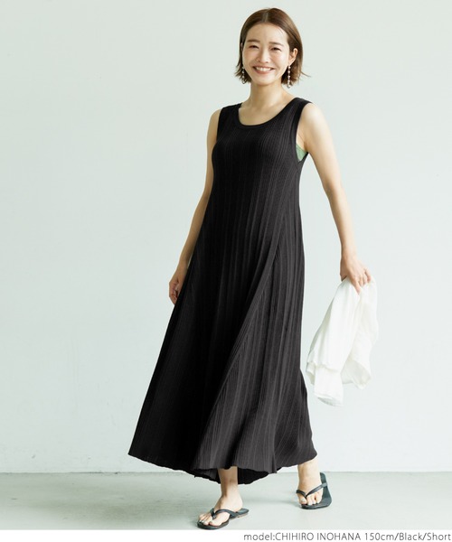 coca(coca)(コカ)の「ニットタンクマキシワンピース(ワンピース・レディース・ブラック/アイボリー・SHORT/LONG)」の9枚目の写真