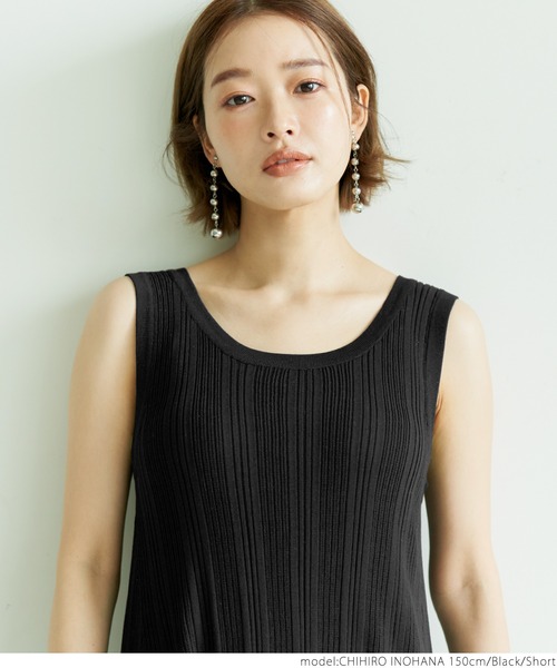 coca(coca)(コカ)の「ニットタンクマキシワンピース(ワンピース・レディース・ブラック/アイボリー・SHORT/LONG)」の13枚目の写真