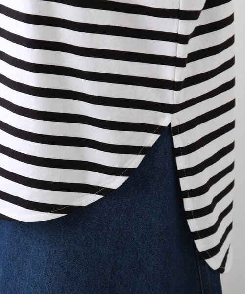 DRESKIP(ドレスキップ)の「◆【USAコットン100%/洗える】フレンチスリーブTシャツ(Tシャツ/カットソー・レディース・ライトベージュ/ブラック系2/グレー系その他/ダークオレンジ/オフホワイト・02/04/03)」の6枚目の写真