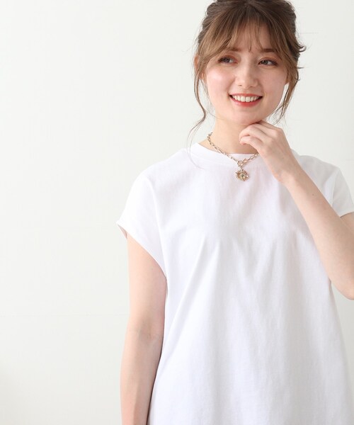 DRESKIP(ドレスキップ)の「◆【USAコットン100%/洗える】フレンチスリーブTシャツ(Tシャツ/カットソー・レディース・ライトベージュ/ブラック系2/グレー系その他/ダークオレンジ/オフホワイト・02/04/03)」の17枚目の写真