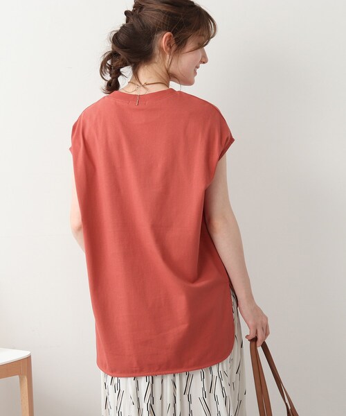 DRESKIP(ドレスキップ)の「◆【USAコットン100%/洗える】フレンチスリーブTシャツ(Tシャツ/カットソー・レディース・ライトベージュ/ブラック系2/グレー系その他/ダークオレンジ/オフホワイト・02/04/03)」の14枚目の写真