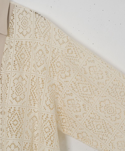 CASPER JOHN（キャスパージョン）の「See through lace shirts/シースルーレースシャツ（シャツ/ブラウス・メンズ・ブラック/ナチュラル・SMALL/MEDIUM/LARGE）」の21枚目の写真