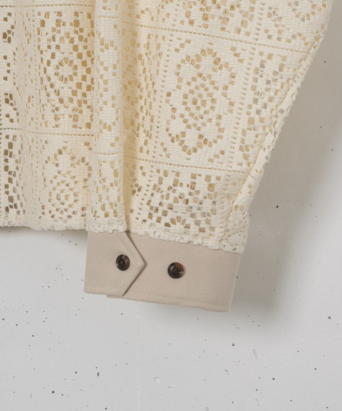 CASPER JOHN（キャスパージョン）の「See through lace shirts/シースルーレースシャツ（シャツ/ブラウス・メンズ・ブラック/ナチュラル・SMALL/MEDIUM/LARGE）」の22枚目の写真