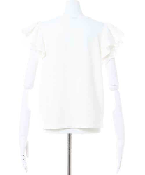 INGNI（イング）の「袖レースフリルTシャツ（Tシャツ/カットソー・レディース・ブラック/オフホワイト/オレンジ/グリーン/グレー系その他・M）」の8枚目の写真