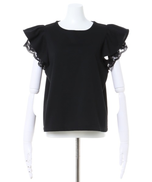 INGNI（イング）の「袖レースフリルTシャツ（Tシャツ/カットソー・レディース・ブラック/オフホワイト/オレンジ/グリーン/グレー系その他・M）」の18枚目の写真