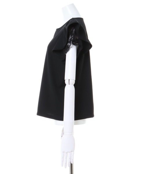 INGNI（イング）の「袖レースフリルTシャツ（Tシャツ/カットソー・レディース・ブラック/オフホワイト/オレンジ/グリーン/グレー系その他・M）」の19枚目の写真