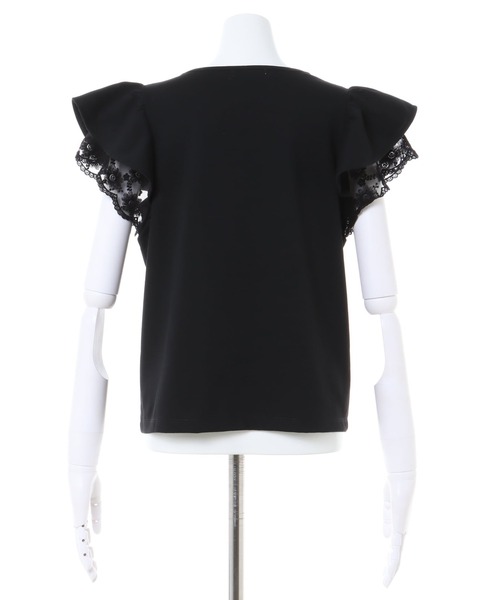 INGNI（イング）の「袖レースフリルTシャツ（Tシャツ/カットソー・レディース・ブラック/オフホワイト/オレンジ/グリーン/グレー系その他・M）」の20枚目の写真