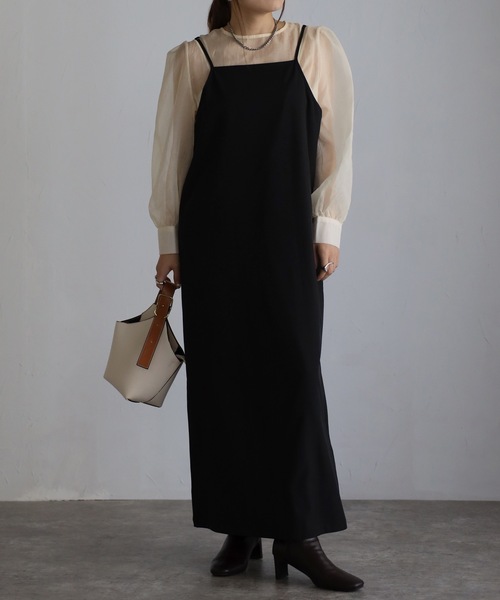 sakishimatokyo(サキシマトーキョー)の「ペンシルキャミワンピース(ワンピース・レディース・ブラック/ブラウン/アイボリー/ボルドー・FREE)」の14枚目の写真