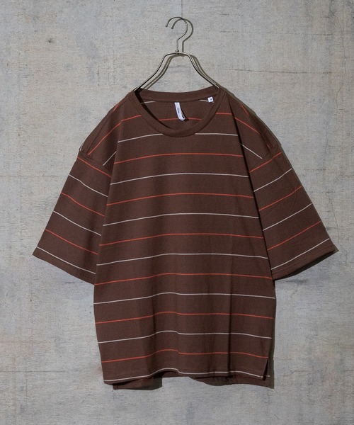 JOHN'S CLOSET（ジョンズクローゼット）の「【i】天竺 ピンボーダー半袖Tシャツ（Tシャツ/カットソー・メンズ・ブラウン/サックスブルー/グリーン・LARGE/MEDIUM/X-LARGE）」の2枚目の写真