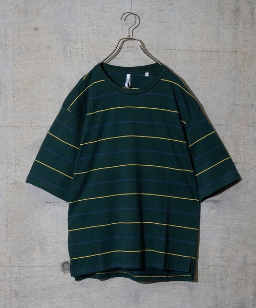 JOHN'S CLOSET（ジョンズクローゼット）の「【i】天竺 ピンボーダー半袖Tシャツ（Tシャツ/カットソー・メンズ・ブラウン/サックスブルー/グリーン・LARGE/MEDIUM/X-LARGE）」の3枚目の写真