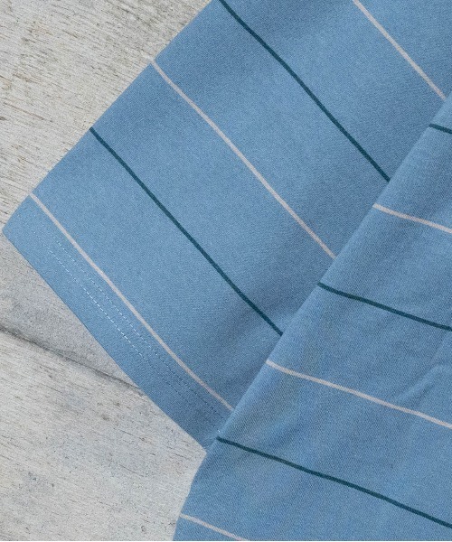 JOHN'S CLOSET（ジョンズクローゼット）の「【i】天竺 ピンボーダー半袖Tシャツ（Tシャツ/カットソー・メンズ・ブラウン/サックスブルー/グリーン・LARGE/MEDIUM/X-LARGE）」の4枚目の写真