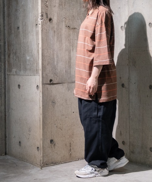 JOHN'S CLOSET（ジョンズクローゼット）の「【i】天竺 ピンボーダー半袖Tシャツ（Tシャツ/カットソー・メンズ・ブラウン/サックスブルー/グリーン・LARGE/MEDIUM/X-LARGE）」の14枚目の写真