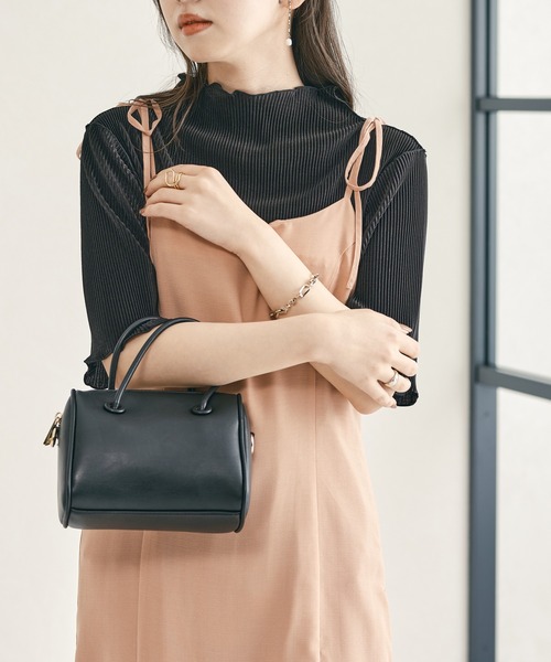 acro（アクロ）の「2waｙハイネックメロープリーツ5分袖トップス/AC1427（Tシャツ/カットソー・レディース・グリーン/ベージュ/オレンジ/ブラック/ブラウン/グレー/ホワイト/ピンク・ﾌﾘ-）」の18枚目の写真