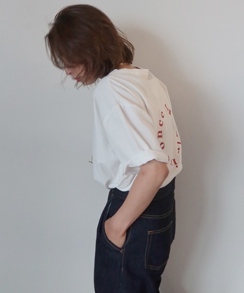 CREDONA（クレドナ）の「バックサークルロゴTee（Tシャツ/カットソー・レディース・ネイビー/オフホワイト/クリーム・FREE）」の5枚目の写真