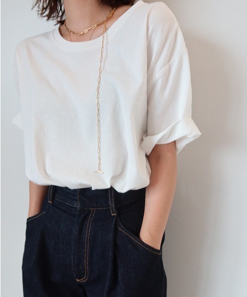 CREDONA（クレドナ）の「バックサークルロゴTee（Tシャツ/カットソー・レディース・ネイビー/オフホワイト/クリーム・FREE）」の8枚目の写真