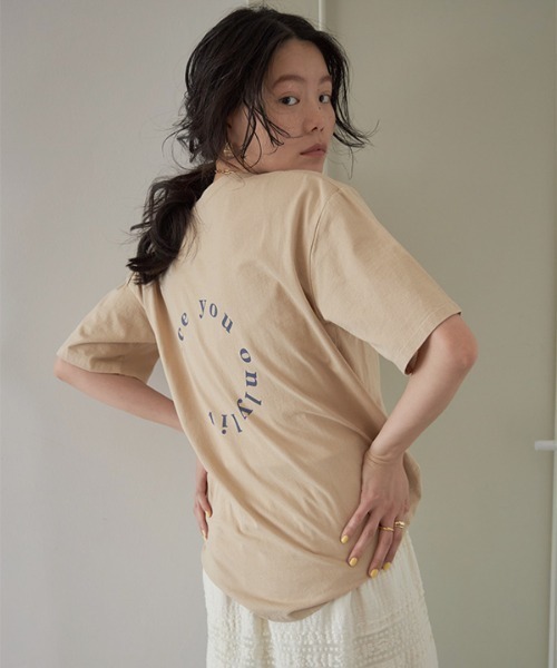 CREDONA（クレドナ）の「バックサークルロゴTee（Tシャツ/カットソー・レディース・ネイビー/オフホワイト/クリーム・FREE）」の9枚目の写真