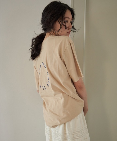 CREDONA（クレドナ）の「バックサークルロゴTee（Tシャツ/カットソー・レディース・ネイビー/オフホワイト/クリーム・FREE）」の10枚目の写真