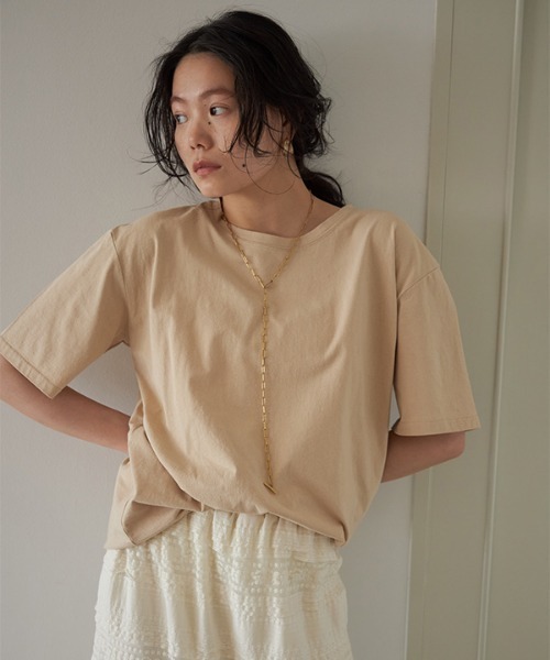 CREDONA（クレドナ）の「バックサークルロゴTee（Tシャツ/カットソー・レディース・ネイビー/オフホワイト/クリーム・FREE）」の11枚目の写真