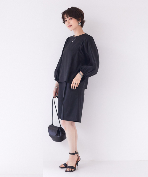 Rouge vif(ルージュヴィフ)の「【セットアップ対応】コーティングウォッシュブラウス(シャツ/ブラウス・レディース・チャコールグレー/ブラック・フリー)」の7枚目の写真