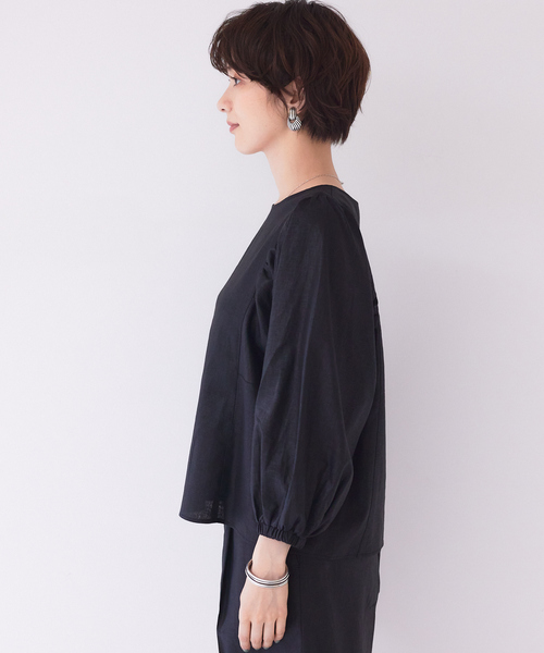 Rouge vif(ルージュヴィフ)の「【セットアップ対応】コーティングウォッシュブラウス(シャツ/ブラウス・レディース・チャコールグレー/ブラック・フリー)」の9枚目の写真