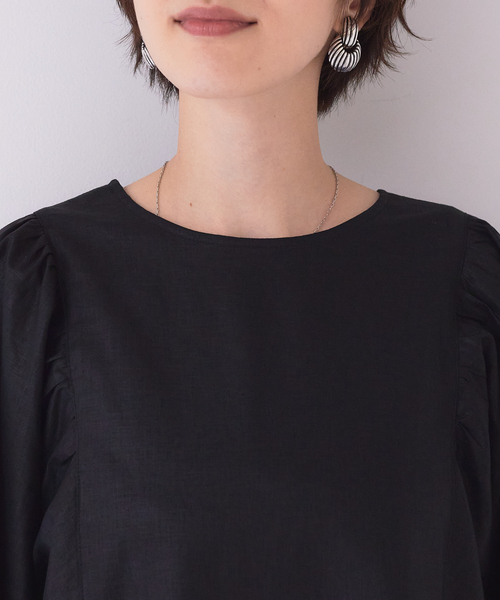 Rouge vif(ルージュヴィフ)の「【セットアップ対応】コーティングウォッシュブラウス(シャツ/ブラウス・レディース・チャコールグレー/ブラック・フリー)」の12枚目の写真