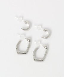 変形デザイン樹脂ポストピアス4点SET / 298752