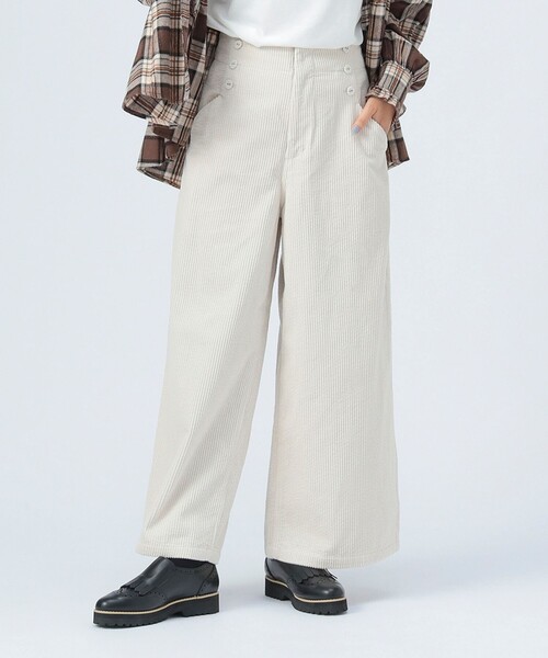 BEAMS HEART（ビームスハート）の「サイドボタン コーデュロイパンツ（その他パンツ・レディース・ネイビー/グリーン/ライトベージュ/カーキ/チャコールグレー/ブルー・SMALL/MEDIUM）」の21枚目の写真