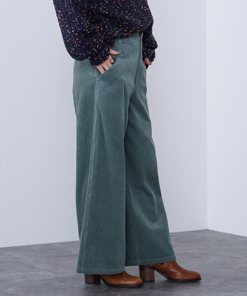 BEAMS HEART（ビームスハート）の「サイドボタン コーデュロイパンツ（その他パンツ・レディース・ネイビー/グリーン/ライトベージュ/カーキ/チャコールグレー/ブルー・SMALL/MEDIUM）」の4枚目の写真