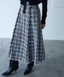 <EMMEL REFINES(エメル リファインズ)>EM ツイード フリンジ ロングスカート