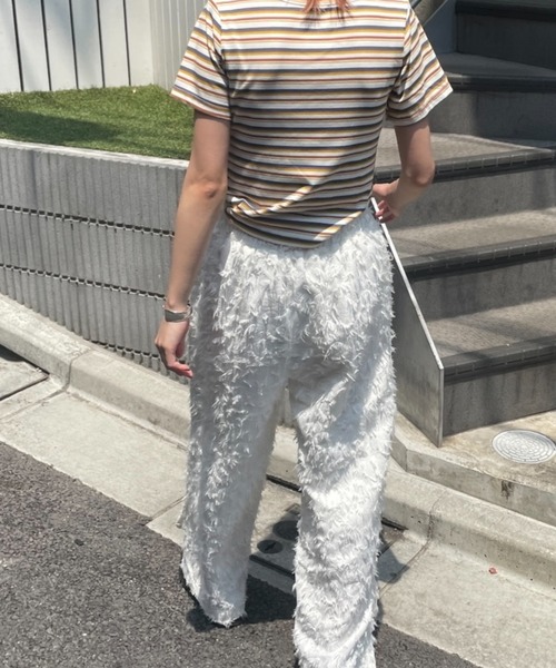 DuKKah(デュカ)の「Dukkah/【WEB限定】【低身長向け】コットンストライプTシャツ(Tシャツ/カットソー・レディース・ホワイト系その他5/イエロー系その他6/レッド系その他5・X-SMALL)」の11枚目の写真