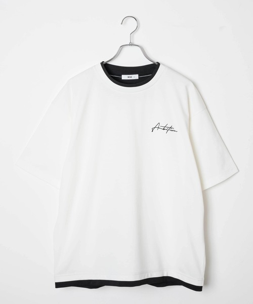 WEGO(ウィゴー)の「WEGO/フェイクレイヤードBIG T(Tシャツ/カットソー・メンズ・ホワイト/ブラック・MEDIUM/LARGE)」の8枚目の写真