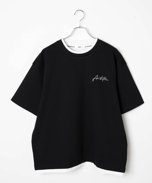 WEGO(ウィゴー)の「WEGO/フェイクレイヤードBIG T(Tシャツ/カットソー・メンズ・ホワイト/ブラック・MEDIUM/LARGE)」の9枚目の写真