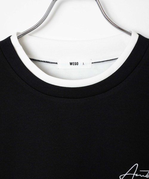 WEGO(ウィゴー)の「WEGO/フェイクレイヤードBIG T(Tシャツ/カットソー・メンズ・ホワイト/ブラック・MEDIUM/LARGE)」の4枚目の写真