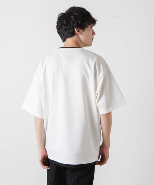 WEGO(ウィゴー)の「WEGO/フェイクレイヤードBIG T(Tシャツ/カットソー・メンズ・ホワイト/ブラック・MEDIUM/LARGE)」の18枚目の写真