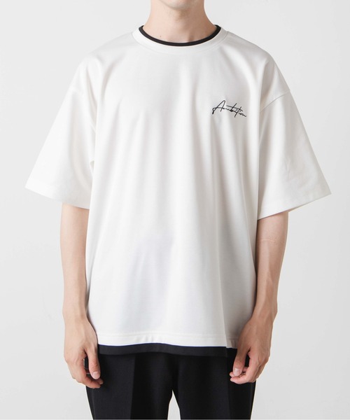 WEGO(ウィゴー)の「WEGO/フェイクレイヤードBIG T(Tシャツ/カットソー・メンズ・ホワイト/ブラック・MEDIUM/LARGE)」の11枚目の写真